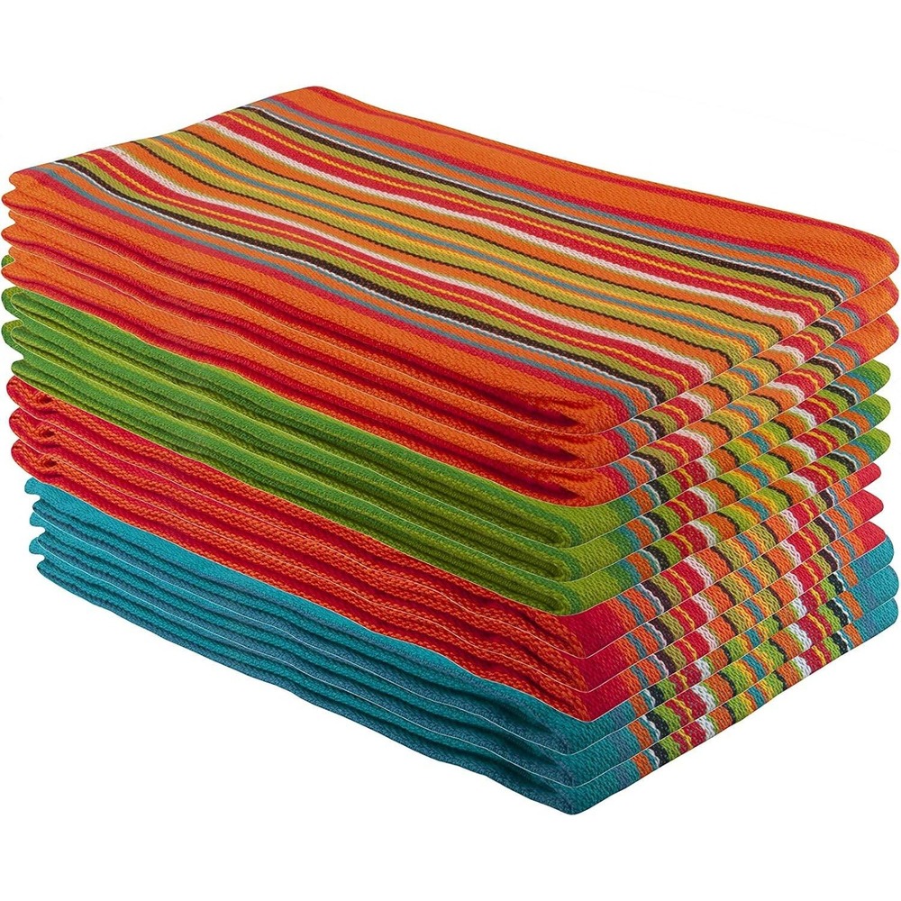 4pc Woven Cotton Placemat Set Multi Color Striped Southwestern Serape Fiesta